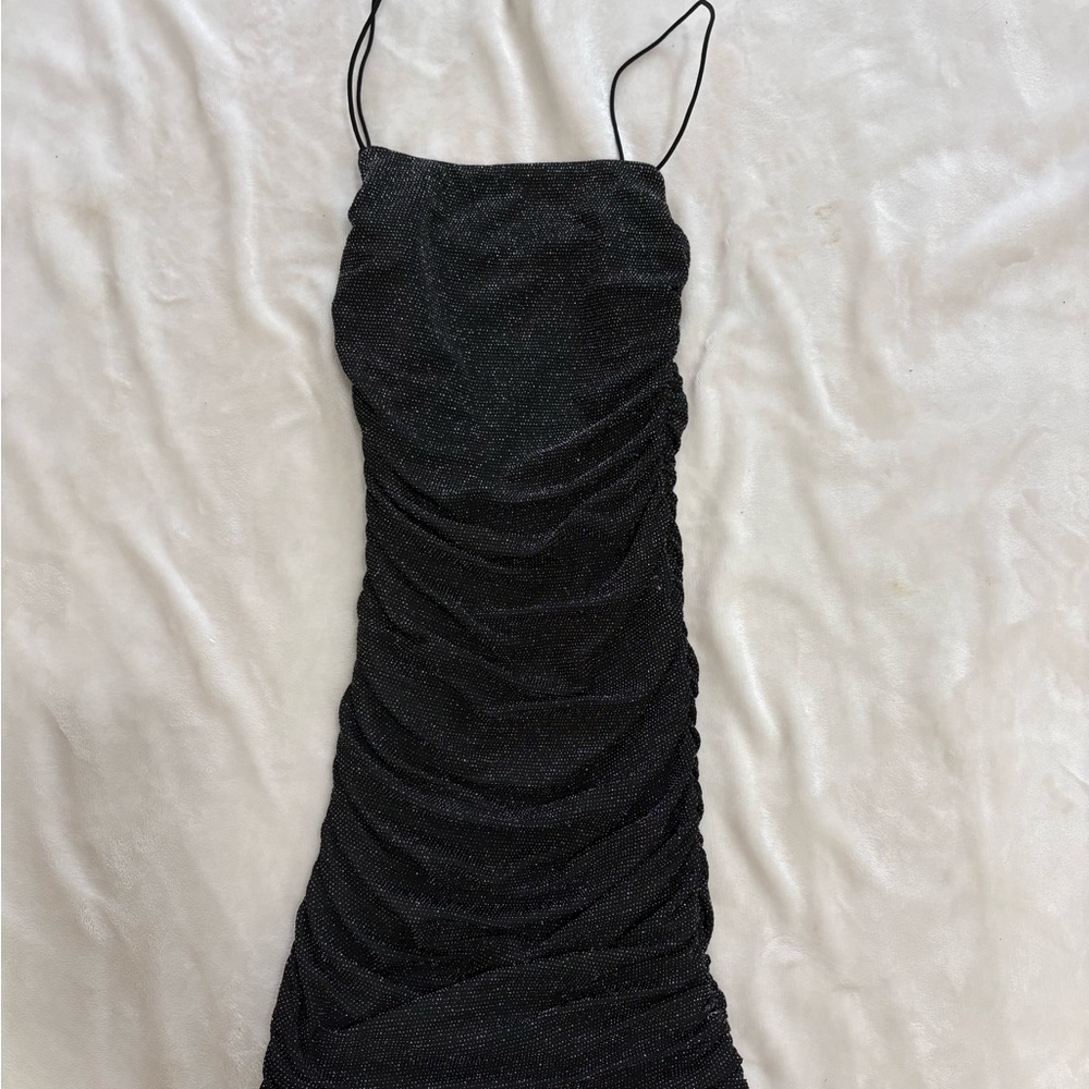 Princess Polly Shimmering Black Mini Dress